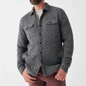 Faherty Men's Epic Quilted Fleece CPO Size M Gray